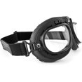 thumbnail image 1 of Vintage Mod Style Harley Chopper Aviator Motorcycle Goggles (Clear Lens). AF195 Black, 1 of 5