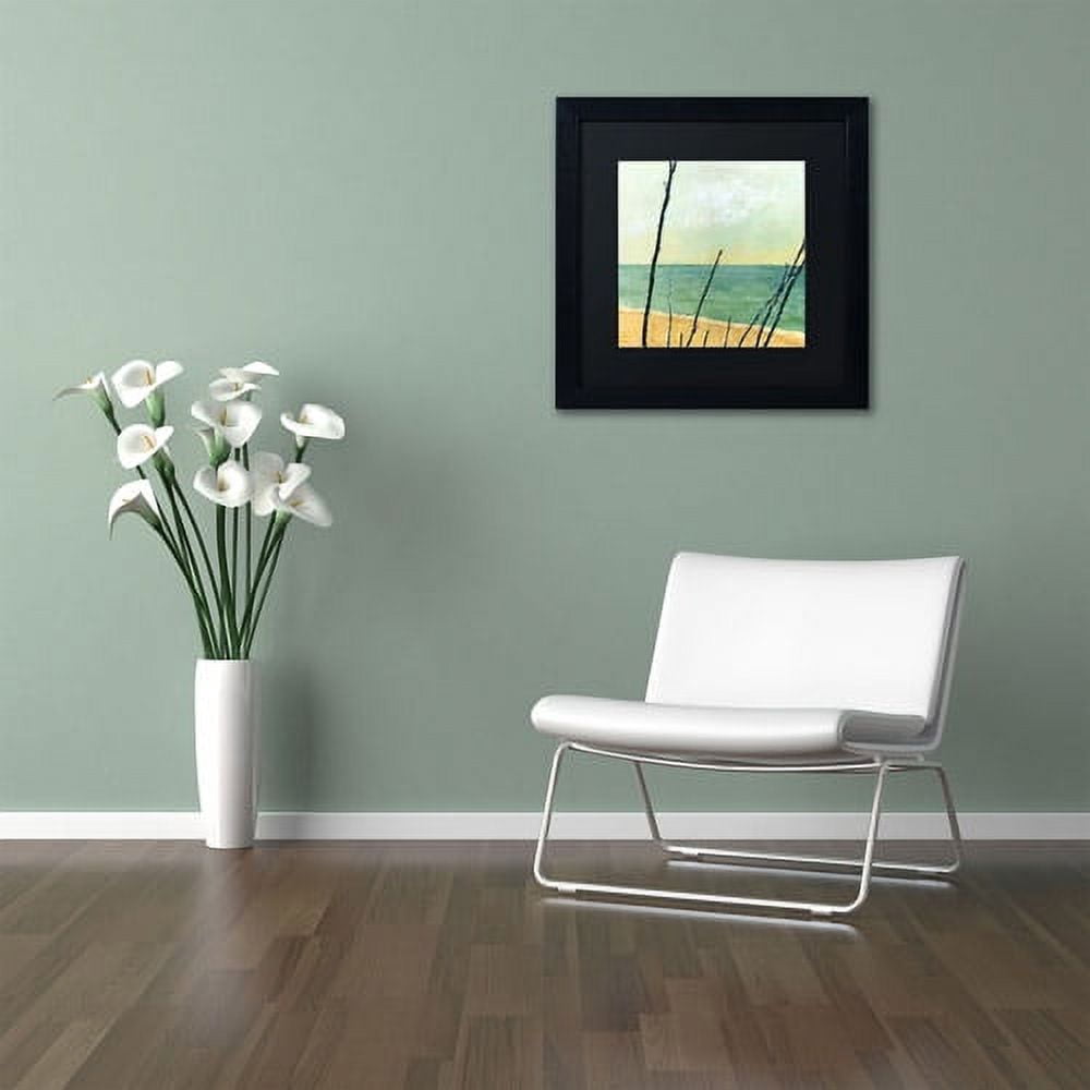 Trademark Fine Art "Branches on the Beach" Canvas Art by Michelle Calkins, Black Matte, Black Frame