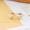 thumbnail image 7 of Yesbay Women's Cat Head Design Ear Studs Earrings Piercing Jewelry Charm-Gold, 7 of 7
