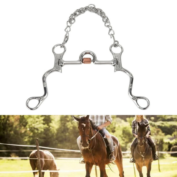 Filete De Boca De Caballo De 120 Mm Con Cadena, Broca De Caballo De Acero Inoxidable Para Equipo De Entrenamiento Ecuestre