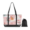 thumbnail image 7 of FORMRS Canvas Laptop Tote Bag for Women with 15.6" Computer Compartments Shoulder Handbag, Pink Christmas Snowman, 7 of 7