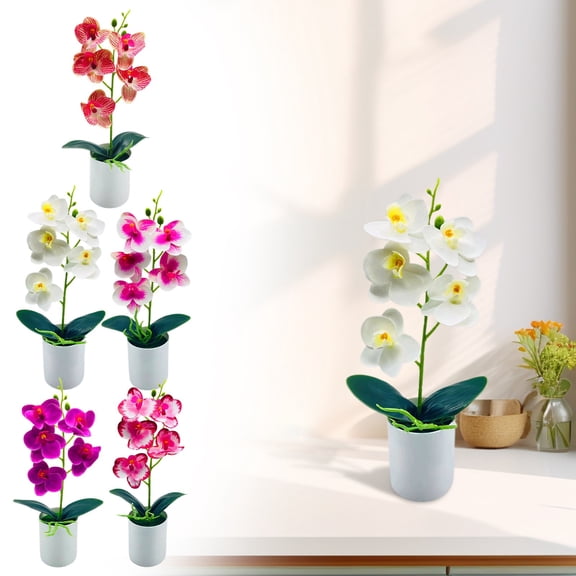 Fake Flowers Clearance! Artificial Plastic Bottles Artificial Plants Flowers Arrangement Flowers Artificial Decorations Home Decorations Kitchen Decorations Tabletop Centerpi A Phalaenopsis Bonsai