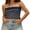 Blue, variant on Women's Reversible Strapless Vest Stylish Striped Sleeveless Crop Tube Tops Bandeau Blouse for Party Date Night Wear