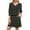 Black, variant on Qulqfy Women Dress Mini Black Casual 3/4 Sleeve Striped Tunic V Neck Short Dresses Fall Dresses for Women L