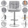 thumbnail image 4 of Yaheetech Set of 2 Adjustable Faux Leather Swivel Bar Stools With Backrests and Footrest, Light Gray, 4 of 7