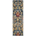 thumbnail image 1 of Safavieh Blossom Collection BLM402A Handmade Navy and Multi Premium Wool Runner (2'3" x 8'), 1 of 6