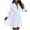 White, variant on Lilgiuy Discount Women's Lace-up Pleated Dress Long Sleeve Mini T Shirt Dress Lapel Collar Button Flared Short Dresses Elegant Solid Dress White