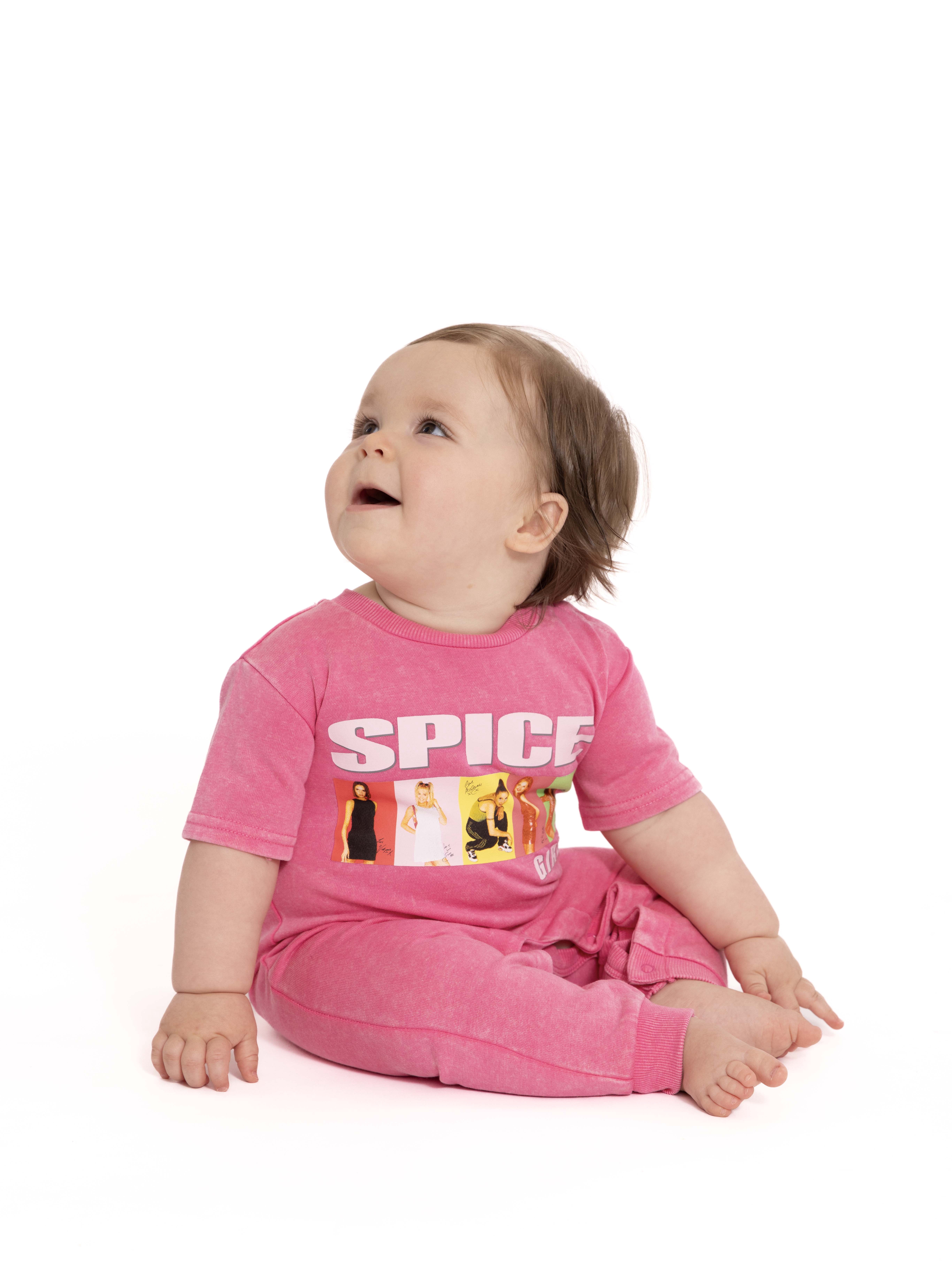 Spice Girls Baby Girls Graphic Mineral Washed Romper, Sizes 0/3 Months-24 Months