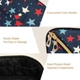 thumbnail image 5 of FORMRS Makeup Bag Travel Cosmetic Organizer for Women Fold Flat Zipper Pouch with Handle, Red White Stars, 5 of 8