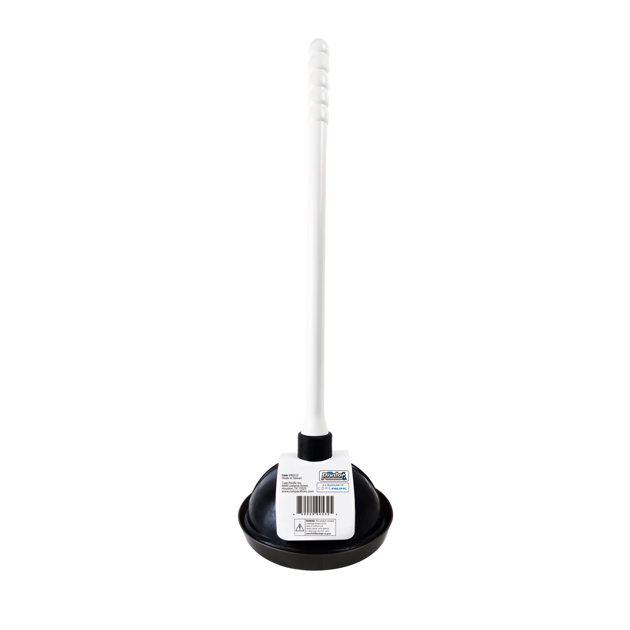 Dr. Rooter Pro-Force Toilet Plunger with Plastic Handle and Stand, 1 Count