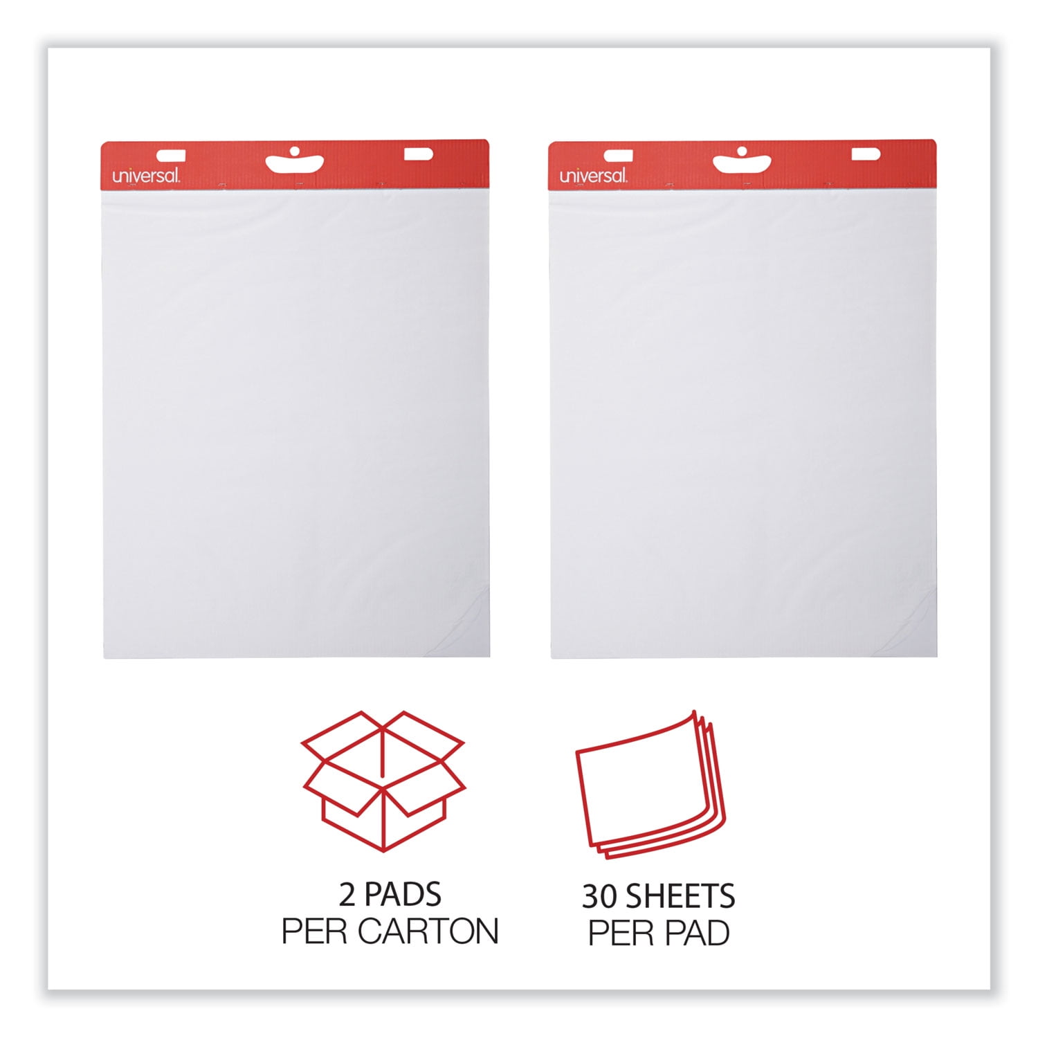 Self-Stick Wall Easel Unruled Pad, 25 x 30, White, 30 Sheets/Pad
