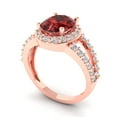 thumbnail image 2 of Clara Pucci 14K Rose Gold 2.6ct Garnet Solitaire with Accents Ring, 2 of 7