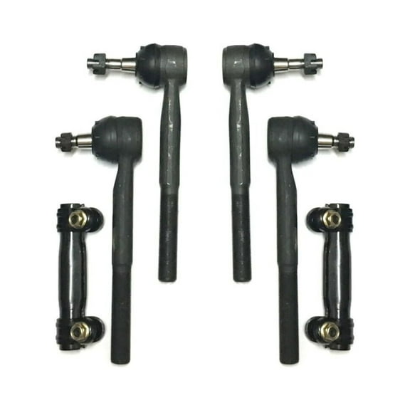 6 Pc Inner & Outer Tie Rod Ends Adjusting Sleeves Steering Kit for 2WD 6- Lug Fits select: 1988-2000 CHEVROLET GMT-400, 1995-2000 CHEVROLET TAHOE