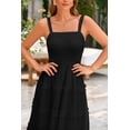 thumbnail image 4 of Vestido PRETTYGARDEN de verano para mujer, sin mangas, de tul con volantes, negro, 4 of 9