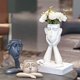 thumbnail image 3 of 3x Jarrón de resina creativo Cabeza Escultura artística Estatua Macetas para porche pequeña sala de TV interior Jardín Decoración Macarena Macetas de resina, 3 of 8
