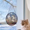 thumbnail image 5 of Boho Hedgehog Painter Stained Glass Window Hanging Suncatcher, Gothic Christmas Ornaments for Fiction Lovers, Dinosaur Room Decor for Nursery New Home Gifts, Stained Glass, 5 of 6