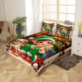thumbnail image 3 of Niños funda nórdica King Size, Navidad Elf Bowknot Santa Hat ropa de cama Set, Niños, 3 of 6