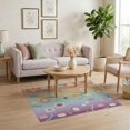 thumbnail image 3 of ODIKA 4'x6' Pastel Rainbow Geometric Washable Area Rug Modern Artistic Flowing Shapes Minimalist Mid Century Graphic for Home Office, Under Desk, Non-Slip Chair-Friendly, Flatwoven, 3 of 7