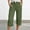 Army Green-05, variant on Womens Summer Capri Soft Lightweight Drawstring Waist Roll Cuff Capri Pants with Side Pockets