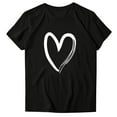 thumbnail image 4 of Atogsazn Women's Summer Hearts Tshirt Crewneck Short Sleeve Basic Tops Loose Fit Pullover Shirt Outfit Clothing 03-Black M Fashion, 4 of 7