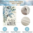 thumbnail image 2 of Hello Winter Blue Flower Garden Flag 12.5 x 18 Inch Double Sided Burlap Winter Blue Flower Snowflake Pinecone Christmas Small Yard Flag Holiday Seasonal Outdoor Outside Decoration, 2 of 6
