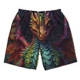 thumbnail image 3 of Uemuo Whimsical Dragon Color Cool Pattern Men's Swim Trunks Hawaiian Beach Bathing Suit Swimsuits Beach Quick-Dry Shorts with Pockets-X-Large, 3 of 9