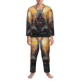 thumbnail image 3 of Sikiie Flower Meditating Rabbit Mens Pajama Set, Soft Warm Long Sleeve Sleepwear, Cozy Button-Down Pjs for Men-Small, 3 of 7