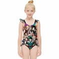 thumbnail image 3 of My Hero Academia Girls Swimsuit Ruffle One-piece Beachwear Kids Cute Swimwear Summer Bathing Suit 6-7Y（110cm）, 3 of 8
