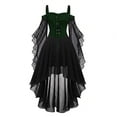 thumbnail image 5 of Halloween Girl's Witch Dress Cosplay Fall Y2K Off Shoulder Lace Up Mesh A Line Party Birthday Prom Short Dresses for Halloween Cosplay, 5 of 8