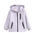 thumbnail image 2 of Mifsaly Girls Lightweight Windbreaker Jacket Windproof Hooded Full Zip Fleece Lined Coats Warm Fall Winter Outdoor Outerwear with Zipper Pockets, 2 of 7