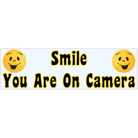 10in x 3in Smile You Are On Camera Sticker