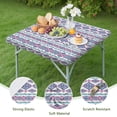 thumbnail image 4 of Washable Bohemian Floral Square Table Cover with Elastic Edge for Patio Dining and Kitchen Table Decor, 4 of 6