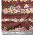 thumbnail image 2 of Soimoi Brown Poly Georgette Fabric Floral Panel Print Fabric by Yard 52 Inch Wide, 2 of 5
