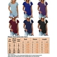 thumbnail image 4 of Fashnice T-shirt pour Femmes Col Rond T-shirt Manches Courtes Hauts d'Été Ample Tee de Travail Bordeaux L, 4 of 4