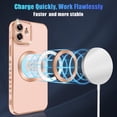 thumbnail image 3 of Compatible with iPhone 12 Case Magsafe, Cute Heart Pattern Luxury Plating Full Camera Lens Protection Magnetic Case for iPhone 12 for Women Girl-Pink, 3 of 13