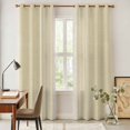 thumbnail image 5 of Kitchen Curtains 84 Inch Length 2 Panels, Cream Beige Striped Grommets Window Treatment Curtain, Modern Farmhouse Retro Lines Thermal Curtains Drapes for Living Room/Bathroom, 5 of 9