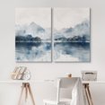 thumbnail image 2 of IDEA4WALL Canvas Print Wall Art Set Lake and Mountain Landscape Serene Watercolor Scenery in Cool Blues Modern Digital Art Wall Decor Minimal Contemporary for Home Decor - Canvas 24"x36"x2, 2 of 5