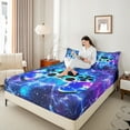 thumbnail image 4 of Homewish Abstract Gamer Twin Sheet Sets 3pcs for Teens Boys Girls,Lightning Video Game Twin Fitted Sheet Microfiber,Universe Galaxy Breathable Flat Sheet,Breathable Home Decor, 4 of 7