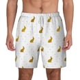 thumbnail image 2 of Picia Gold Rabbit pattern Mens Swim Trunks with Compression Liner Stretch Beach Shorts Quick Dry with Zipper Pockets No-Chafing Board Shorts-X-Large, 2 of 9
