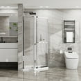 thumbnail image 2 of Goodyo Neo-Angle Frameless Shower Door 36 in. D x 36 in. W x 72 in. H Corner Shower Enclosure with White Acrylic Shower Base Combo, Pivot Shower Door in Chrome Finish, 2 of 6