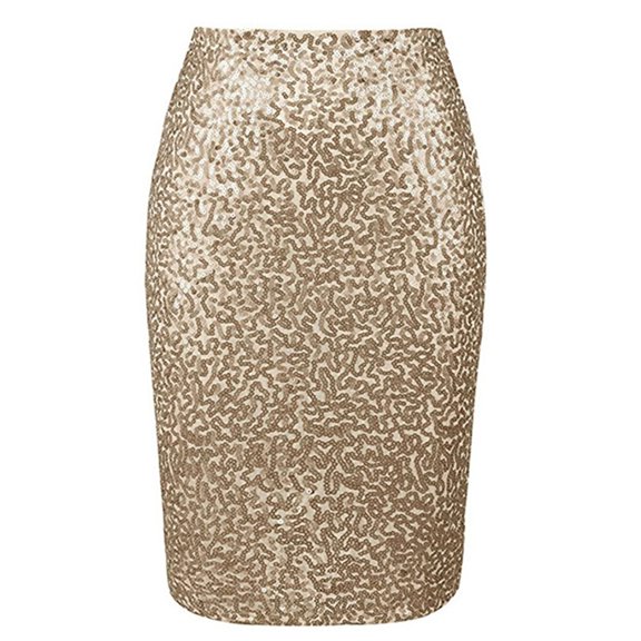 Aellinatey Fashionable Sequins High Waist Skirt Bodycon Skirt For Casual Or Prom Wear
