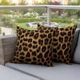 thumbnail image 5 of Pack of 2 Outdoor Pillow Covers 24x24 Inch Waterproof Leopard Throw Pillow Covers,Decorative Couch Pillow Shams Protectors Brown Vintage Leopard Print Pillowcases Cushion Covers for Patio Garden, 5 of 8