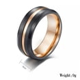 thumbnail image 3 of 18K Rose Gold Plating Titanium Steel 8mm Black Brushed Band for Man Wedding Ring, 3 of 7