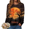 thumbnail image 6 of Duqingm 2026 Halloween Shirts for Women Long Sleeve Spooky Graphic Tees Vintage Festival Tops Crew Neck Sweatshirts Funny Gifts,L, 6 of 7