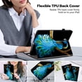 thumbnail image 6 of For Samsung Galaxy Tab S11 11" (SM-X730/SM-X736) Folio Case with Stand/Card Slots/Elastic Band Closure/Pen Loop Holder, Stylish Cute PU Leather Protective Lightweight Slim Cover, Peacock, 6 of 7