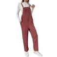 thumbnail image 3 of Genuiskids Women Juniors Cargo Corduroy Overalls Solid Color Sleeveless Straps Bib Pants Spring Autumn Casual Corduroy Jumpsuits for Teen Girls, 3 of 9