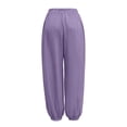 thumbnail image 4 of Khunlpohl Cotton Linen Pants for Womens Elastic Waist Drawstring Joggers Pant with Pockets Lightweight Casual Loose Trousers, 4 of 8