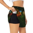 thumbnail image 2 of Bixox Women's Hybrid Parrot in the Forest pattern 2 in 1 Running Shorts - Lightweight Athletic Workout Gym Yoga Shorts Liner with Pockets - Medium, 2 of 7