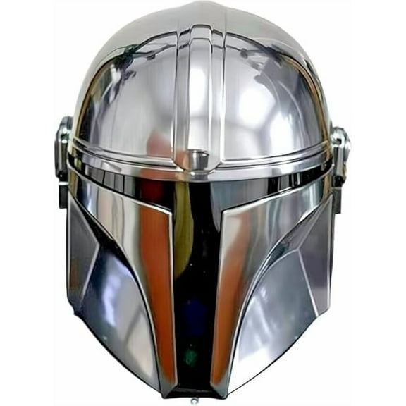 Mandalorian Metal Helmet – Silver Adult Cosplay Armor Mask