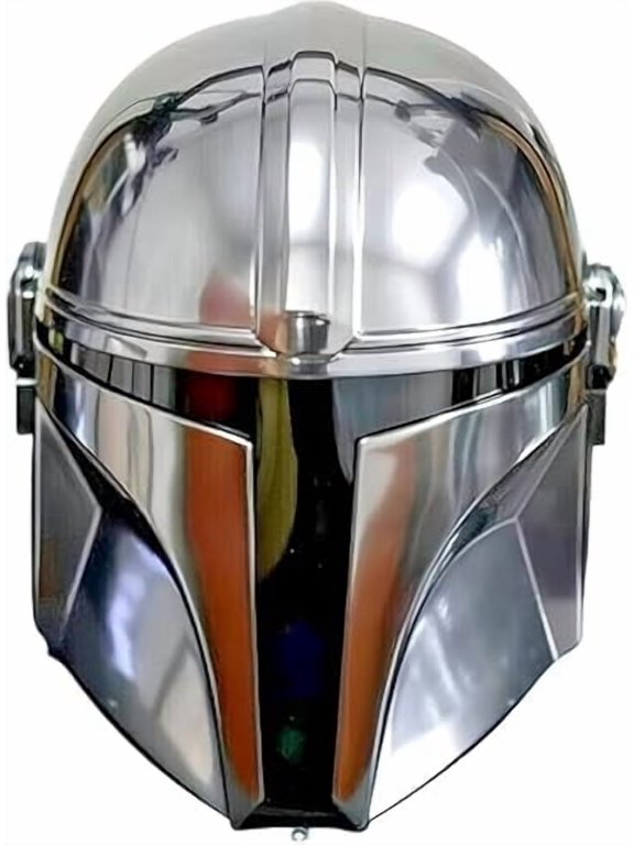 Mandalorian Metal Helmet Silver Adult Cosplay Armor Mask